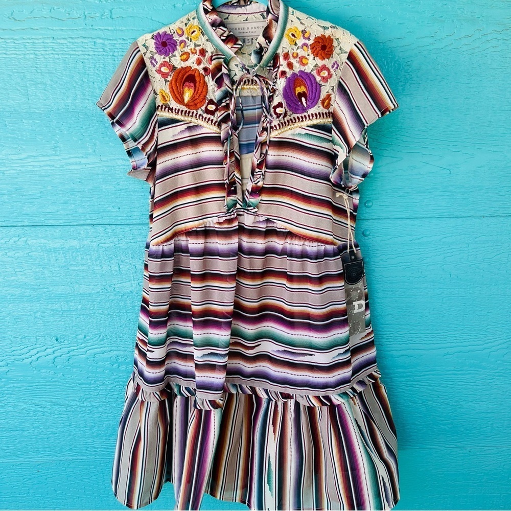 DOUBLE D RANCH SERAPE SANTA RITA FLOUNCE RUFFLE SUNDRESS SIZE SMALL NWT